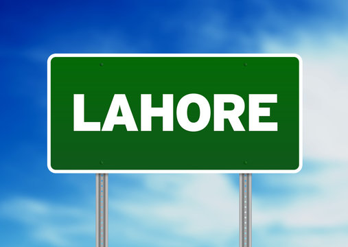 Green Road Sign - Lahore
