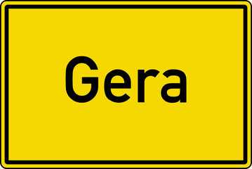 Gera Ortstafel Ortseingang Schild Verkehrszeichen