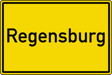 Fototapeta premium Regensburg Ortstafel Ortseingang Schild Verkehrszeichen