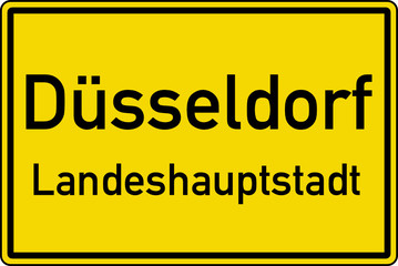 Düsseldorf Ortstafel Ortseingang Schild Verkehrszeichen