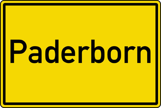 Paderborn Ortstafel Ortseingang Schild Verkehrszeichen