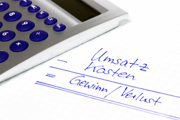 Umsatz minus Kosten ist Gewinn oder Verlust