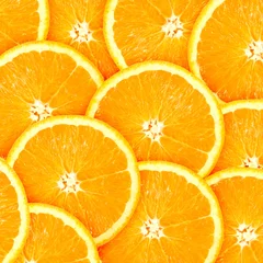 Fotobehang Plakjes fruit Abstracte achtergrond met citrusvruchten van stukjes sinaasappel