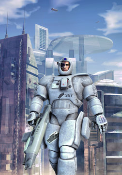 futuristic soldier space infantry