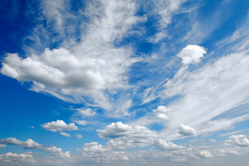 Fototapeta premium panorama błękitne niebo z chmurami