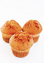sweet muffin close up in white background