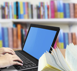 Books with a laptop