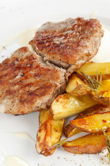 grilled steak with potatoes