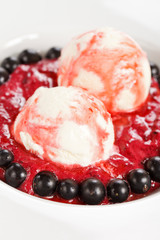 Ice cream with fresh berries