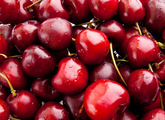 Sweet cherry. background.