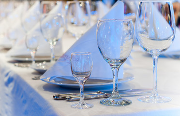 Wineglasses in a row