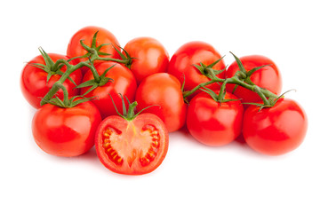 red tomato vegetable isolated on white background.