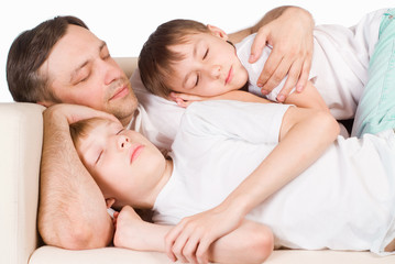 Obraz na płótnie Canvas nice family sleeping