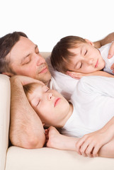 Obraz na płótnie Canvas nice family sleeping