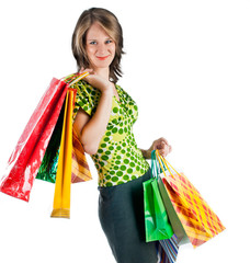 woman with shopping bags