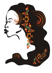 African girl face. Vector illustration