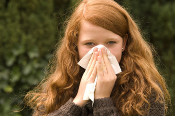 M&auml;dchen mit Erk&auml;ltung