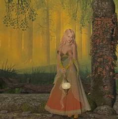 Photo sur Plexiglas Fées et elfes elfe dans le bois
