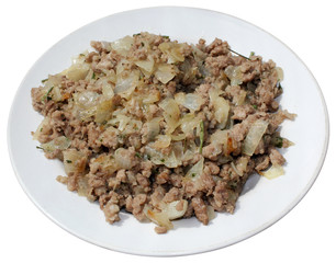 bowl of chopped meat