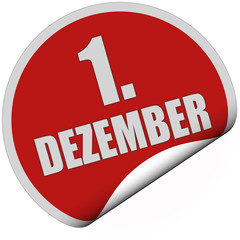 Sticker rot rund curl unten 1. DEZEMBER