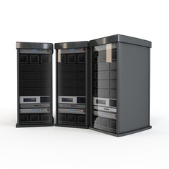 3d row of server racks