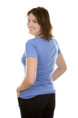 Fototapeta premium casual woman in blue