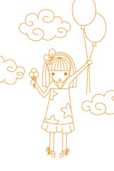 Girl with balloons