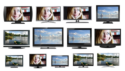 TV displays / monitors, different models and sizes