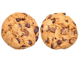 chocolate cookies isolated on white background