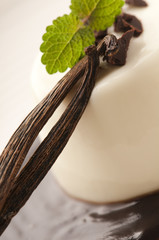 Panna Cotta with chocolate and vanilla beans