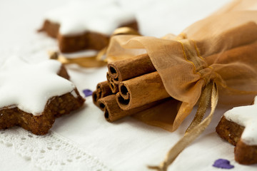 Cinnamon sticks and cinnamon stars