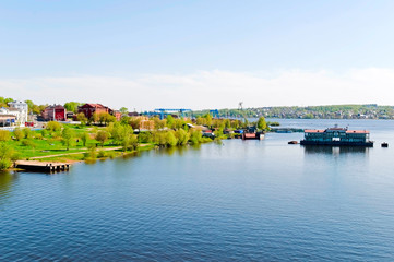 Fototapeta premium the coast of Kostroma river and Volga river