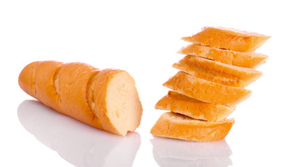 Sliced bread isolated on white