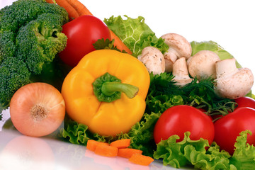 A set of fresh vegetables isolated on white