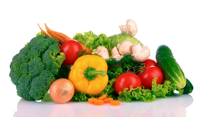 A set of fresh vegetables isolated on white