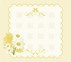 Papel convite com margaridas