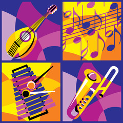 set vector musical instruments