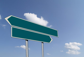 Double green signpost