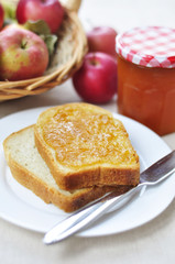 Toasts with apple jam
