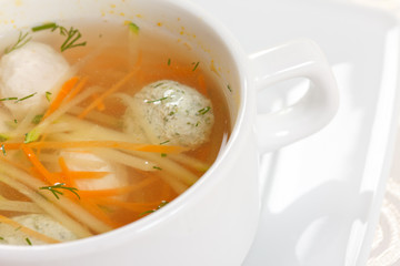 soup with meatballs