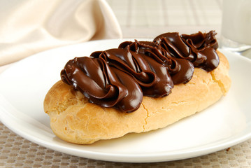 Closeup of an eclair
