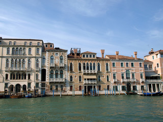 Fototapeta na wymiar Venice - Exquisite antique buildings along Canal Grande
