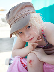 Clute little girl with abrasion injury on the beach