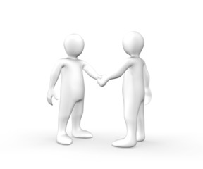 3d men shaking hands