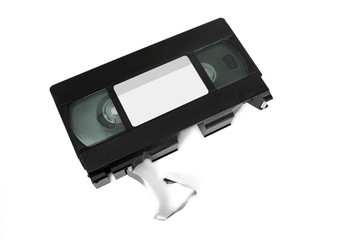 Old unusable vhs video cassette tape