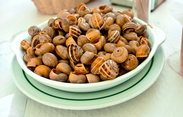 Caracois, traditional portuguese snack