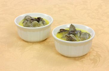 Two bowls oyster stew