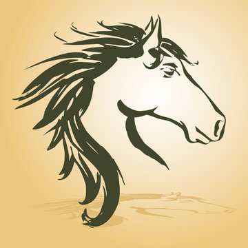 horse head - vector illustration