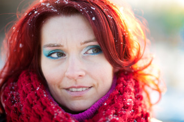 Happy redhead girl