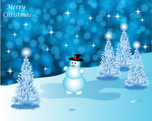 Abstract winter vector background scene